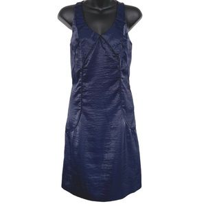 🥰3 for $30🥰Richard Chai Navy Blue Satin Halter Scoop Neck Ruched Mini Dress